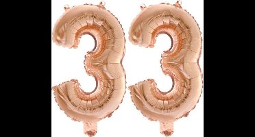 Folieballon nr. 33 Rosé Goud 41cm