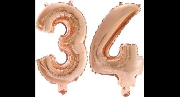 Folieballon nr. 34 Rosé Goud 41cm