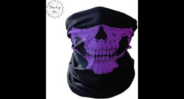 Balaclava Gezicht Shield Tactische Masker Paars 3D Schedel Sport Nek Warm Motor Masker Volgelaatsmasker Winddicht Motorfiets Mondkap Ski Outdoor Sport - Snel drogend - ademende stof