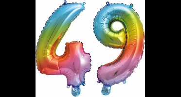 Folieballon nr. 49 Regenboog 41cm