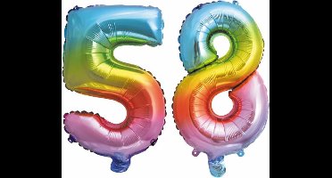 Folieballon nr. 58 Regenboog 41cm
