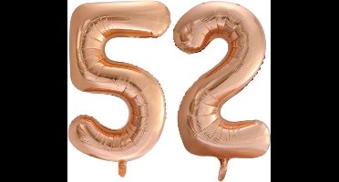 Folieballon nr. 52 Rosé Goud 86cm