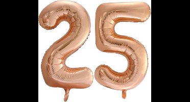 Folieballon nr. 25 Rosé Goud 86cm