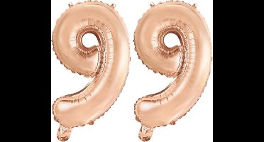 Folieballon nr. 99 Rosé Goud 41cm
