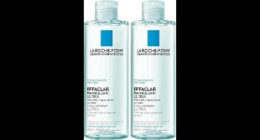 La Roche-Posay Effaclar Micellair Water - Gezichtsreinigingsmiddel - voor een vette huid en Acne - 2x400ml
