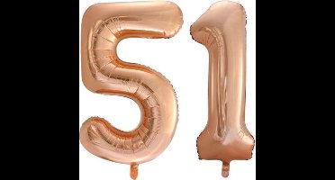 Folieballon nr. 51 Rosé Goud 86cm