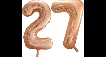 Folieballon nr. 27 Rosé Goud 86cm