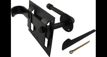 Boerenklinkstel - Voor tuinpoort - 85 x 120 mm - Zwart (1 stuk)