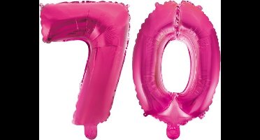Folieballon 70 jaar roze 41cm
