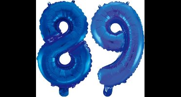 Folieballon 89 jaar blauw 86cm