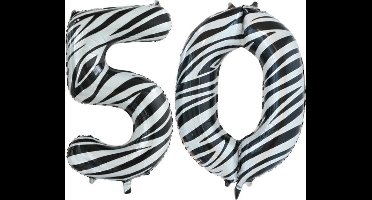 Folieballon 50 jaar zebra 86cm