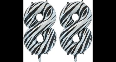 Folieballon 88 jaar zebra 86cm