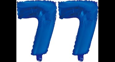 Folieballon 77 jaar blauw 41cm