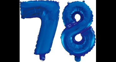 Folieballon 78 jaar blauw 41cm
