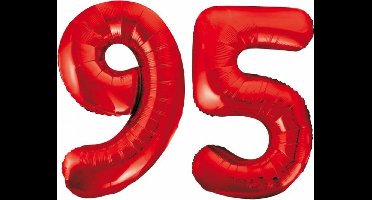 Folieballon 95 jaar rood 86cm