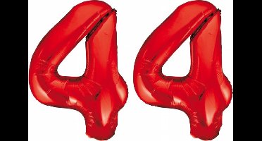Folieballon 44 jaar rood 86cm
