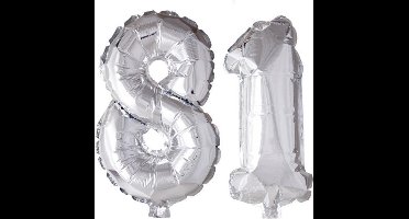 Folieballon 81 jaar zilver 41cm