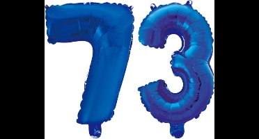 Folieballon 73 jaar blauw 41cm