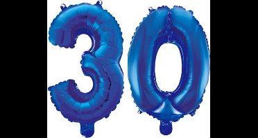 Folieballon 30 jaar blauw 41cm