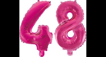 Folieballon 48 jaar roze 86cm