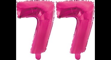 Folieballon 77 jaar roze 86cm