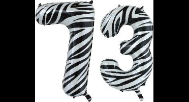 Folieballon 73 jaar zebra 86cm