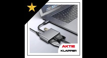 USB-C NAAR HDMI EN VGA ADAPTER – 4K Geschikt voor: MAC-BOOK – PRO - APPLE – SAMSUNG – HUAWEI – HUB – CONVERTER – USB C – BEELD OMZETTEN