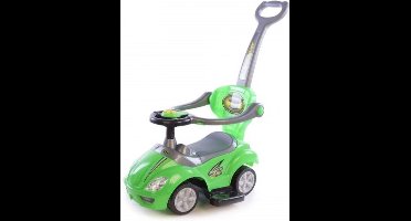 Loopauto - 3 in 1 - Met Duwstang - Groen