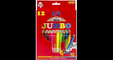 Haza Original Kleurpotloden Met Puntenslijper Jumbo 12 Stuks