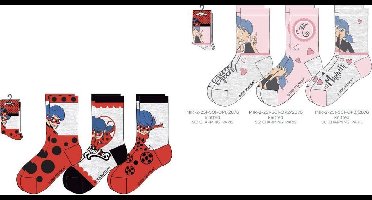 Miraculous Ladybug 6 pack meisjes sokken - 23 - 26