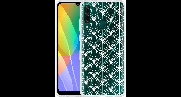 Huawei Y6p Hoesje White Abstract Pattern