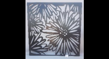 Mica Decorations Metalen muurdecoratie bloemen 90x90cm