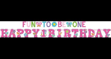 Amscan Letterslingers 1 Jaar Sweet Birthday Meisjes