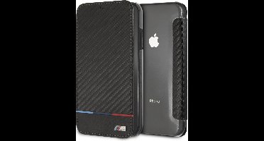BMW hoesje iPhone XS Max - Book Case - Smooth Leather - Tricolor Stripe