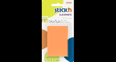 Stick'n Clear Note - Doorzichtige Note - Oranje - 76x50mm - 50 Memoblaadjes
