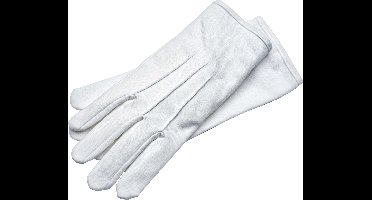 Luxe professionele Sinterklaas handschoenen wit met ribbels maat XXXL