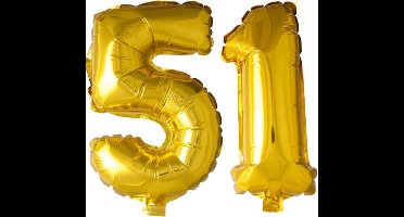 Folieballon nr. 51 Goud 41cm