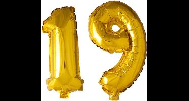 Folieballon nr. 19 Goud 41cm