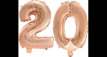 Folieballon nr. 20 Rosé Rosé Goud 41cm