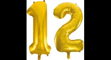 Folieballon nr. 12 Goud 86cm