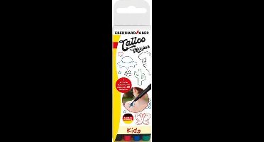 Eberhard Faber tattoo stiften - Kids - 4 stuks - rood, groen, blauw, zwart - EF-559504