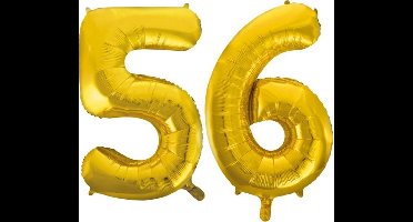 Folieballon nr. 56 Goud 86cm