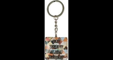Sleutelhanger met tekst 3,5x3,5x2cm