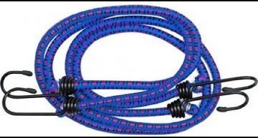 Snelbinder met spinhaak - 150 cm - Blauw - 2 stuks