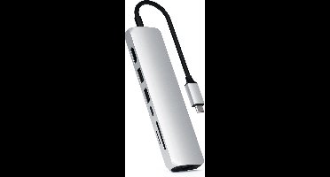 Satechi Type-C Slim Multiport Ethernet Adapter - Hub - Silver