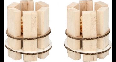 Non-branded Aanmaakhout 7,5 X 8 Cm Hout Blank 2 Stuks