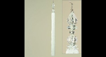 Hanger - Sier kwast - Decoratie - 100 cm - Wit - Kristal - incl. Haak - Sjiek