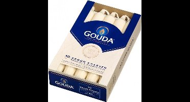 GOUDA Dinerkaars Gouda Kroonkaarsen 200/24 1x doos 10 stuks ivoor