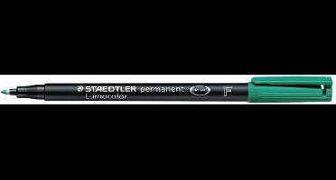 Viltstift Staedtler Lumocolor 318 permanent F groen - 10 stuks