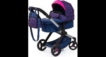 Bayer Design Combi Dolls Pram XEO - 72 x 38 x 65 cm - Poppenwagen - Blauw en Roze